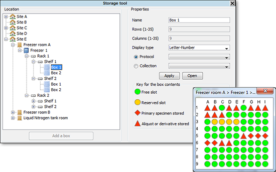 Storage location management with TDBioBank